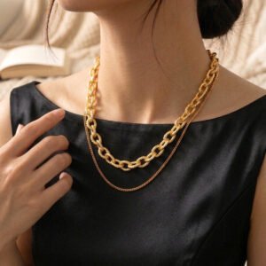 Dual Layered Textured Link Chain