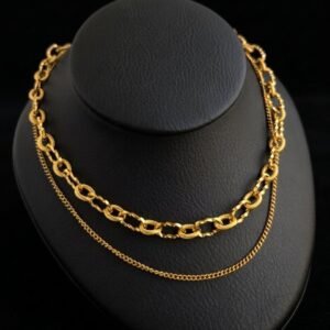 Elegant Double Layer Gold Chain Necklace