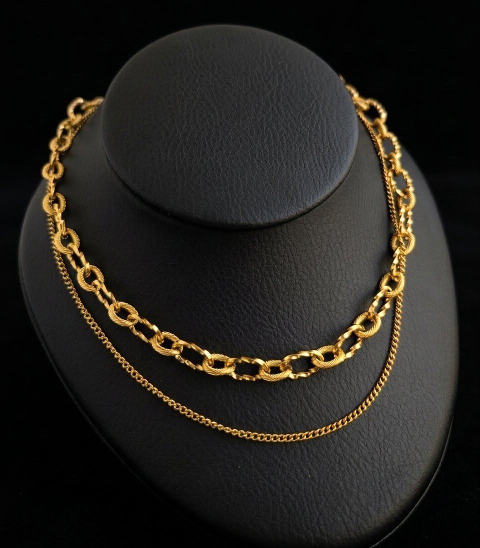 Elegant Double Layer Gold Chain Necklace