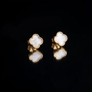 Mother of Pearl Clover Stud Earrings