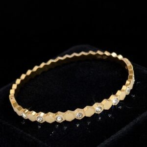 HexaGlow Honeycomb Bangle with Crystals
