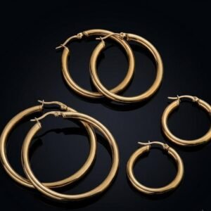 Crotino Golden Stainless Steel Bali Earrings