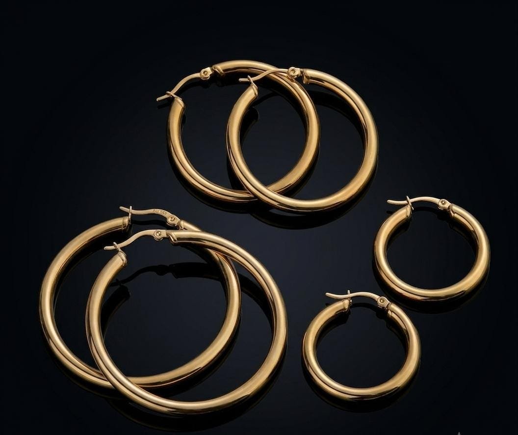 Crotino Golden Stainless Steel Bali Earrings