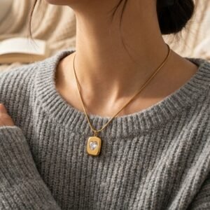 Crystal Heart Plate Choker