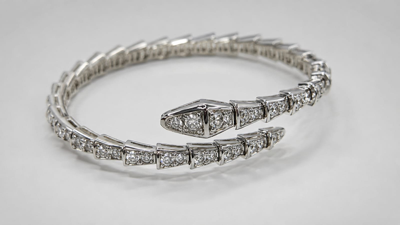 Silver-Tone Serpent Wrap Bangle - CROT-034 - Image 4