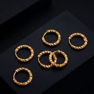 Luxe Hammered Link Hoop Earrings