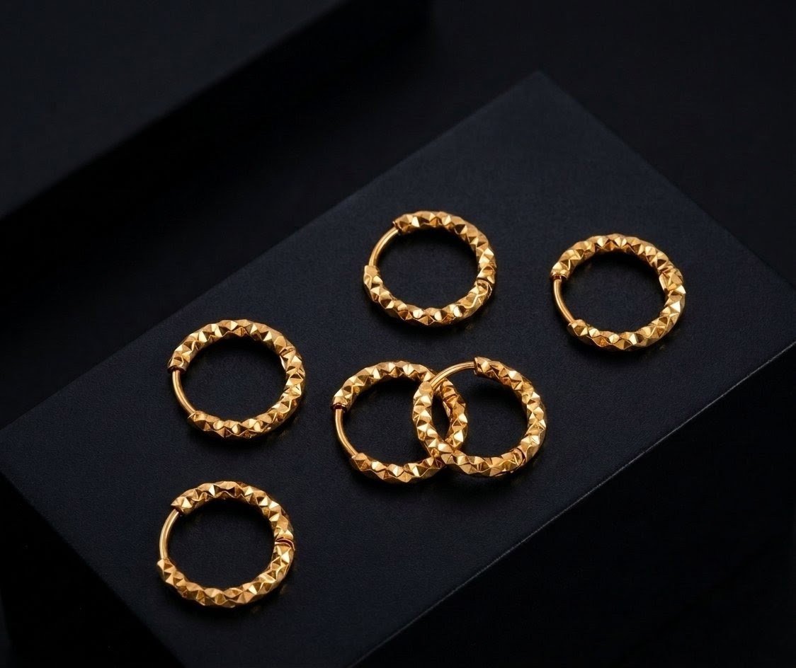 Luxe Hammered Link Hoop Earrings